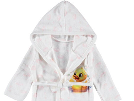 PAMUKLU KALİTELİ BEBEK ÇOCUK BORNOZ DAMLA BASKILI HAVLU BORNOZ 12/36 AY