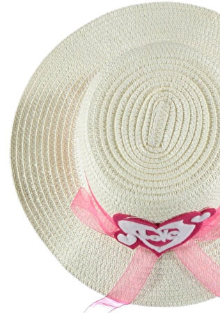Kız Çocuk Hasır Fötr Plaj Şapka Rattan Tasarım 5/10 YAŞ