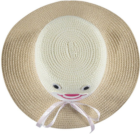 Kız Çocuk Hasır Fötr Plaj Şapka Rattan Model 5/10 YAŞ