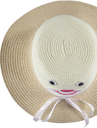 Kız Çocuk Hasır Fötr Plaj Şapka Rattan Model 5/10 YAŞ