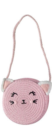 Premium Kız Çocuk Hasır Fötr Şapka Çanta Set The Cats Model 4/8 YAŞ