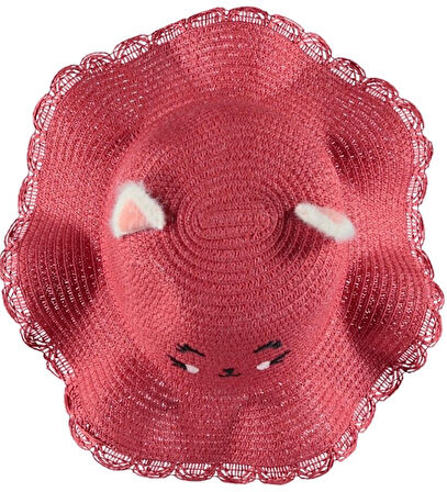 Premium Kız Çocuk Hasır Fötr Şapka Çanta Set The Cats Model 4/8 YAŞ