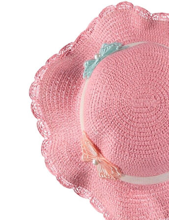 Prenses Model Tasarım Kız Çocuk Hasır Fötr Şapka 4/8 YAŞ