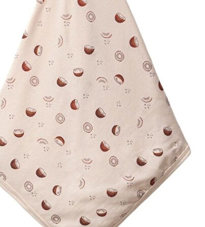 Coconut Desenli Organik Müslin Bebek Battaniyesi Doğal Yumuşaklık  1-18 Ay
