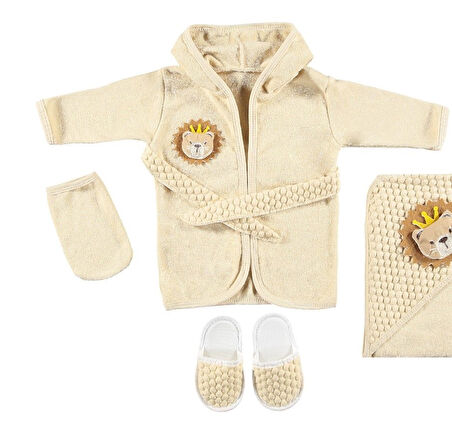 Organik Bebek Bornoz Seti Lüx  Unisex Tasarım, Yumuşacık ve Doğal