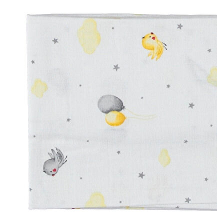  Bebek Müslin Battaniye Tek Kat Pamuklu Balonlu Kuş Desen 85x90 cm 1–12 Ay