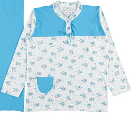 Elise Mood Tasarım Model Yazlık Uzun Kol Kadın Pijama Takımı M/XXL