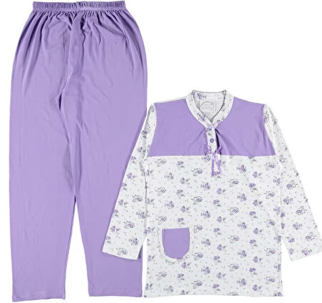 Elise Mood Tasarım Model Yazlık Uzun Kol Kadın Pijama Takımı M/XXL