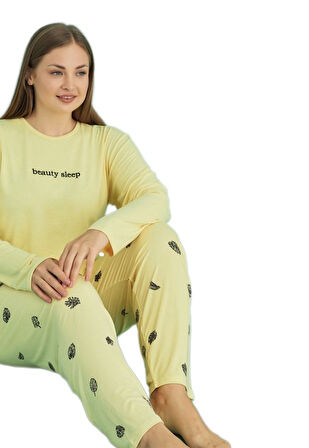 Büyük Beden Kadın Pijama Takımı Yumuşak ve Rahat Dokulu 3XL–5XL