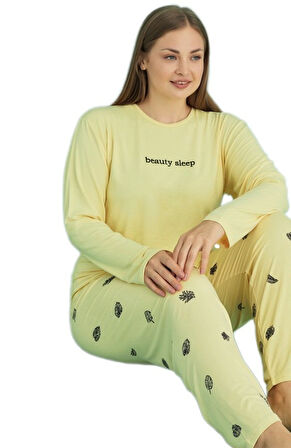 Büyük Beden Kadın Pijama Takımı Yumuşak ve Rahat Dokulu 3XL–5XL
