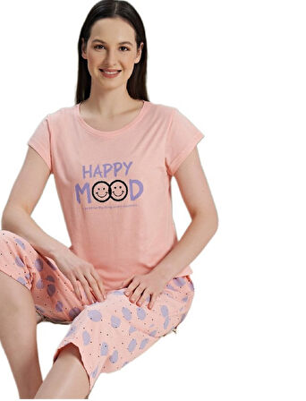  Mare Blu Tasarım Kadın Pijama Takımı Kısa Kollu Kapri S/XL