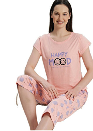  Mare Blu Tasarım Kadın Pijama Takımı Kısa Kollu Kapri S/XL