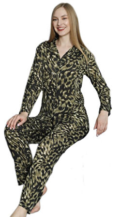 Kadın Gömlek Yaka Pijama Takımı Sereno Milano Rahat Ev Giyim Hediyelik