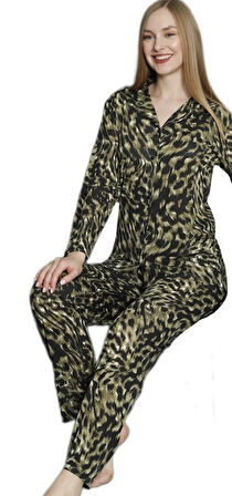 Kadın Gömlek Yaka Pijama Takımı Sereno Milano Rahat Ev Giyim Hediyelik