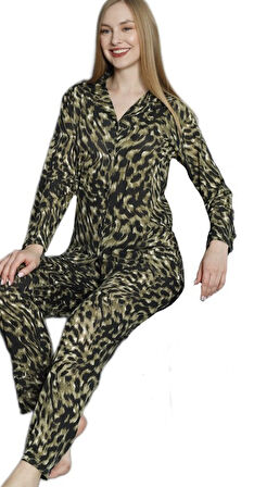 Kadın Gömlek Yaka Pijama Takımı Sereno Milano Rahat Ev Giyim Hediyelik