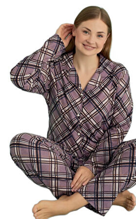 Büyük Beden Kadın Kışlık Süet Pijama Takımı Isabella Grande Tasarım  Ev Giyim Hediyelik