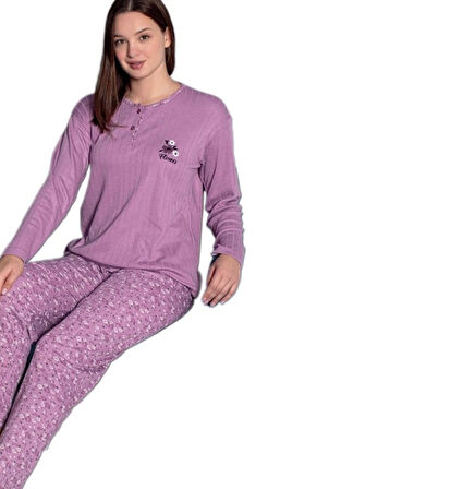 Verona Cozy  Kışlık Kadın Pijama Takımı M/2XL Rahat Ev Giyim