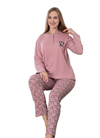 Siena Notte Kışlık Kadın Pijama Takımı Uzun Kollu Rahat Ev Giyim M/2XL 