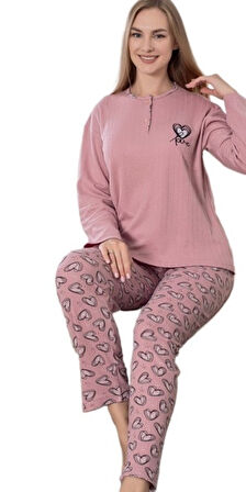 Siena Notte Kışlık Kadın Pijama Takımı Uzun Kollu Rahat Ev Giyim M/2XL 