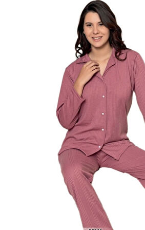 Kışlık Kadın Pijama Takımı Bella Vita Pamuklu Kumaş M/2XL