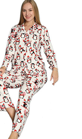 Dolce Notte Süet Kumaş Gömlek Yaka Kışlık Kadın Pijama Takımı S/XXL Yumuşak Dokulu