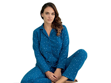 Stella Inverno Polar Kumaş Düğmeli Kışlık Kadın Pijama Takımı Yumuşak Sıcak S/XXL