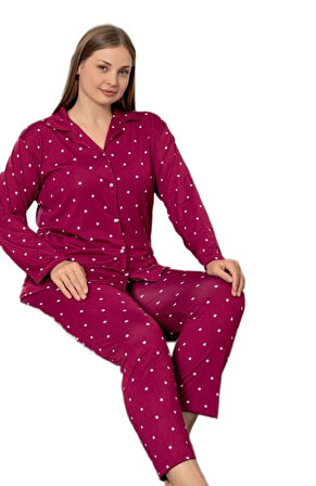 Lusso Milano Nefes Alan Kumaş Büyük Beden Kadın Pijama Takımı 3XL/6XL