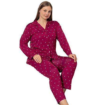 Lusso Milano Nefes Alan Kumaş Büyük Beden Kadın Pijama Takımı 3XL/6XL