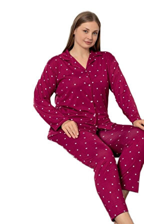 Lusso Milano Nefes Alan Kumaş Büyük Beden Kadın Pijama Takımı 3XL/6XL