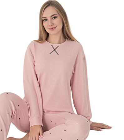 Luna Casa Waffle Kumaş Kışlık Kadın Pijama Takımı S/2XL