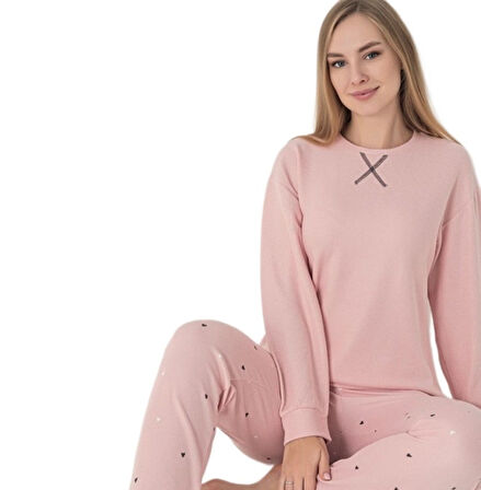 Luna Casa Waffle Kumaş Kışlık Kadın Pijama Takımı S/2XL