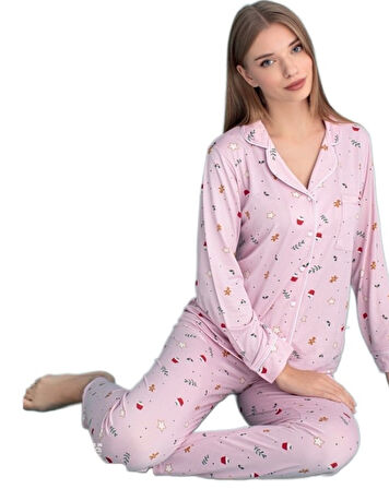 Auroray Notte Kadın Pijama Takımı Yumuşak ve Rahat Ev Giyim S/2XL