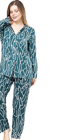 Premium Pamuklu Kumaş Kadın Pijama Takımı S/3XL