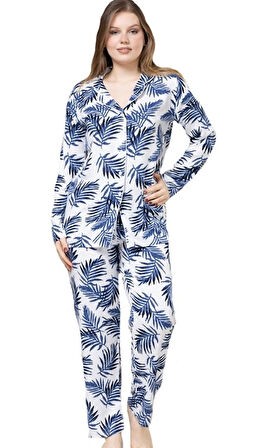 Pamuklu Kumaş Kadın Pijama Takımı S/3XL Yumuşak Rahat ve Ev Giyim