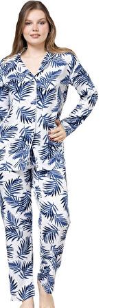 Pamuklu Kumaş Kadın Pijama Takımı S/3XL Yumuşak Rahat ve Ev Giyim