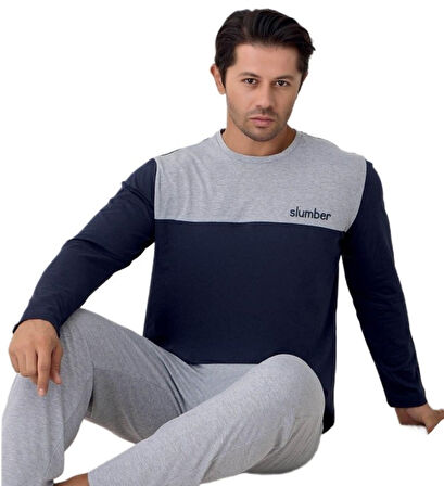 Aldo Vento Uzun Kollu Süprem Kumaş Erkek Pijama Takımı M–2XL