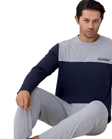 Aldo Vento Uzun Kollu Süprem Kumaş Erkek Pijama Takımı M–2XL