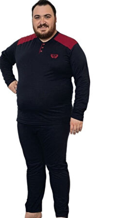 Vittorio Daneli Kışlık Penye İnterlok Kumaş Büyük Beden Erkek Pijama Takımı 3XL–6XL