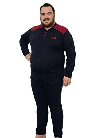 Vittorio Daneli Kışlık Penye İnterlok Kumaş Büyük Beden Erkek Pijama Takımı 3XL–6XL
