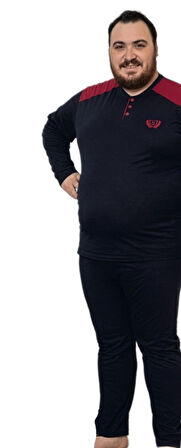 Vittorio Daneli Kışlık Penye İnterlok Kumaş Büyük Beden Erkek Pijama Takımı 3XL–6XL