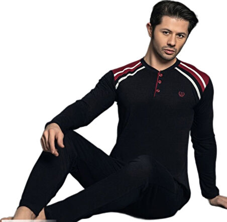 Leonardo Prime Penye Kumaş Erkek Pijama Takımı M/XXL