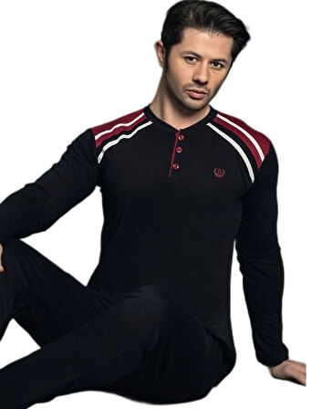 Leonardo Prime Penye Kumaş Erkek Pijama Takımı M/XXL