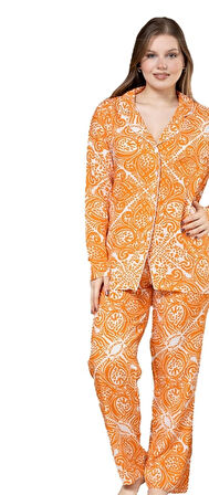 Luna Bella Premium Pamuklu Kumaş Kadın Pijama Takımı S/3XL