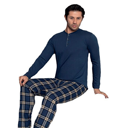 Nero Preım Kışlık Penye Interlok Kumaş Erkek Pijama Takımı M/2XL