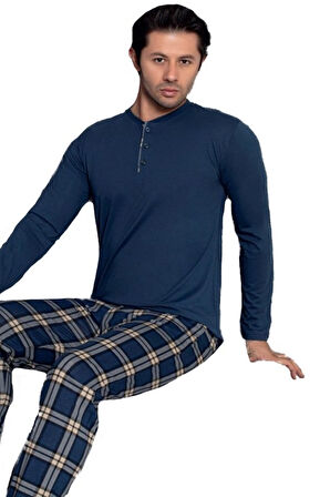 Nero Preım Kışlık Penye Interlok Kumaş Erkek Pijama Takımı M/2XL