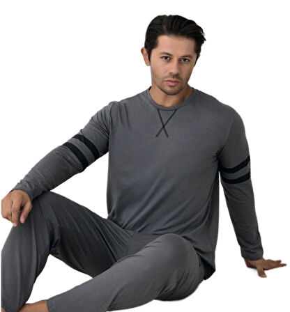 Vellano Uomo Penye Süprem Kumaş Yumuşak Esnek Erkek Pijama Takımı M/2XL