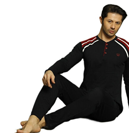 Cavalero Penye İnterlok Kumaş Kışlık Erkek Pijama Takımı Yumuşak Esnek M/2XL