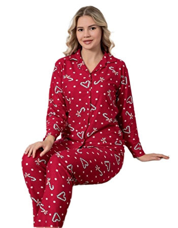 Marla Süet Kumaş Kadın Pijama Takımı Şık ve Yumuşak Dokulu Ev Giyim  M/2XL 