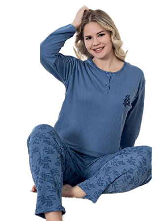 Venna Kışlık İnterlok Kumaş Kadın Pijama Takımı Sıcak Yumuşak M–2XL