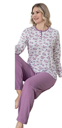 Arden Kışlık İnterlok Kumaş Kadın Pijama Takım Yumuşak Dokulu, Sıcak ve Rahat Tasarım M/2XL